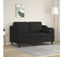 Divvietīgs Dīvāns Ar Spilveniem, Melns, 120 Cm, Audums Vidaxl 8721012058088