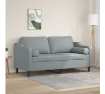 Divvietīgs Dīvāns Ar Spilveniem, Gaiši Pelēks, 140 Cm, Audums Vidaxl 8721012058125
