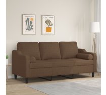 Trīsvietīgs Dīvāns Ar Spilveniem, Brūns, 180 Cm, Audums Vidaxl 8721012058231