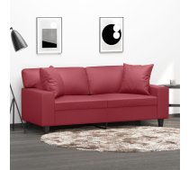 Divvietīgs Dīvāns, Spilveni, Vīnsarkans, 140 Cm, Mākslīgā Āda Vidaxl 8721012058361