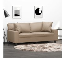 Divvietīgs Dīvāns Ar Spilveniem, Kapučīno, 140 Cm, Mākslīgā Āda Vidaxl 8721012058378