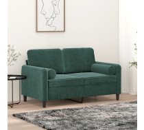 Divvietīgs Dīvāns Ar Spilveniem, Tumši Zaļš, 120 Cm, Samts Vidaxl 8721012058408
