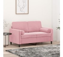 Divvietīgs Dīvāns Ar Spilveniem, Rozā, 120 Cm, Samts Vidaxl 8721012058415