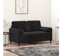 Divvietīgs Dīvāns Ar Spilveniem, Melns, 120 Cm, Samts Vidaxl 8721012058439