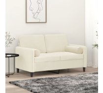 Divvietīgs Dīvāns Ar Spilveniem, Krēmkrāsas, 120 Cm, Samts Vidaxl 8721012058460
