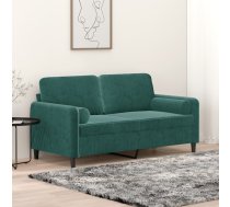 Divvietīgs Dīvāns Ar Spilveniem, Tumši Zaļš, 140 Cm, Samts Vidaxl 8721012058507
