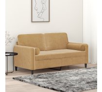 Divvietīgs Dīvāns Ar Spilveniem, Brūns, 140 Cm, Samts Vidaxl 8721012058552