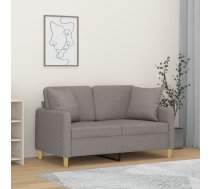 Divvietīgs Dīvāns Ar Spilveniem, Gaiši Pelēks, 120 Cm, Audums Vidaxl 8721012058682
