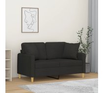 Divvietīgs Dīvāns Ar Spilveniem, Melns, 120 Cm, Audums Vidaxl 8721012058729