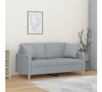 Divvietīgs Dīvāns Ar Spilveniem, Gaiši Pelēks, 140 Cm, Audums Vidaxl 8721012058767