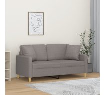 Divvietīgs Dīvāns Ar Spilveniem, Pelēkbrūns, 140 Cm, Audums Vidaxl 8721012058835