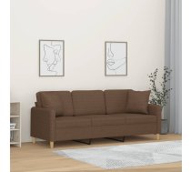 Trīsvietīgs Dīvāns Ar Spilveniem, Brūns, 180 Cm, Audums Vidaxl 8721012058873