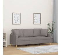 Trīsvietīgs Dīvāns Ar Spilveniem, Pelēkbrūns, 180 Cm, Audums Vidaxl 8721012058910