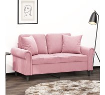 Divvietīgs Dīvāns Ar Spilveniem, Rozā, 120 Cm, Samts Vidaxl 8721012059054