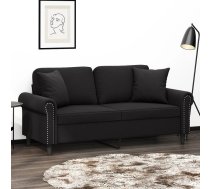 Divvietīgs Dīvāns Ar Spilveniem, Melns, 140 Cm, Samts Vidaxl 8721012059177