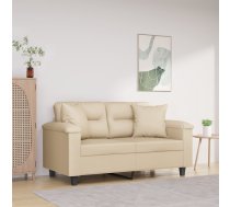 Divvietīgs Dīvāns Ar Spilveniem, Krēmkrāsas, 120 Cm, Audums Vidaxl 8721012059368
