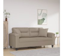 Divvietīgs Dīvāns Ar Spilveniem, Pelēkbrūns, 140 Cm, Audums Vidaxl 8721012059382