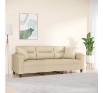 Trīsvietīgs Dīvāns Ar Kājsoliņu, Krēmkrāsas, 180 Cm, Audums Vidaxl 8721012059481