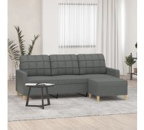 Trīsvietīgs Dīvāns Ar Kājsoliņu, 180 Cm, Tumši Pelēks Audums Vidaxl 8721012059696