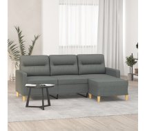 Trīsvietīgs Dīvāns Ar Kājsoliņu, 180 Cm, Tumši Pelēks Audums Vidaxl 8721012060418