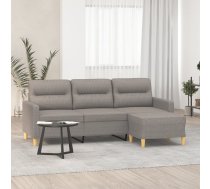 Trīsvietīgs Dīvāns Ar Kājsoliņu, 180 Cm, Pelēkbrūns Audums Vidaxl 8721012060470