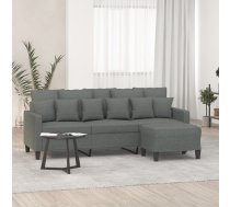 Trīsvietīgs Dīvāns Ar Kājsoliņu, 180 Cm, Tumši Pelēks Audums Vidaxl 8721012060579
