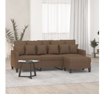 Trīsvietīgs Dīvāns Ar Kājsoliņu, 180 Cm, Brūns Audums Vidaxl 8721012060593