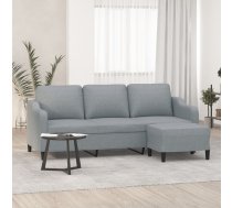 Trīsvietīgs Dīvāns Ar Kājsoliņu, 180 Cm, Gaiši Pelēks Audums Vidaxl 8721012061026