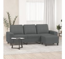 Trīsvietīgs Dīvāns Ar Kājsoliņu, 180 Cm, Tumši Pelēks Audums Vidaxl 8721012061194