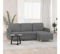 Trīsvietīgs Dīvāns Ar Kājsoliņu, 180 Cm, Tumši Pelēks Audums Vidaxl 8721012061606
