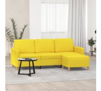Trīsvietīgs Dīvāns Ar Kājsoliņu, 180 Cm, Gaiši Dzeltens Audums Vidaxl 8721012061644