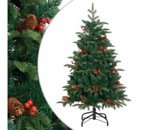 Mākslīgā Ziemassvētku Egle Ar Čiekuriem Un Ogām, 150 Cm Vidaxl 8721012117877