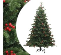 Mākslīgā Ziemassvētku Egle Ar Čiekuriem Un Ogām, 180 Cm Vidaxl 8721012117884