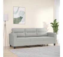 Trīsvietīgs Dīvāns, 180 Cm, Gaiši Pelēks Mikrošķiedras Audums Vidaxl 8721012136533