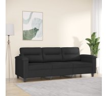 Trīsvietīgs Dīvāns, Melns Mikrošķiedras Audums, 180 Cm Vidaxl 8721012136557