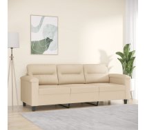 Trīsvietīgs Dīvāns, Krēmkrāsas Mikrošķiedras Audums, 180 Cm Vidaxl 8721012136564