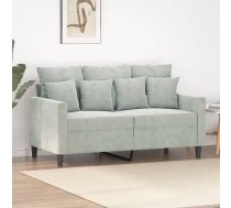 Divvietīgs Dīvāns, Gaiši Pelēks, 120 Cm, Samts Vidaxl 8721012140196