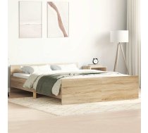 Gultas Rāmis Ar Galvgali Un Kājgali, Koka Krāsa, 140X200 Cm Vidaxl 8721012157057