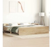 Gultas Rāmis Ar Galvgali Un Kājgali, Koka Krāsa, 160X200 Cm Vidaxl 8721012157194