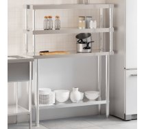Virtuves Darba Galds Ar Plauktu, 110X30X150 Cm, Tērauds Vidaxl 8721012244542