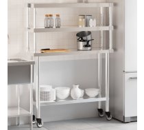 Virtuves Darba Galds Ar Plauktu, 110X30X150 Cm, Tērauds Vidaxl 8721012244573