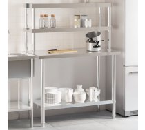 Virtuves Darba Galds Ar Plauktu, 110X55X150 Cm, Tērauds Vidaxl 8721012244597