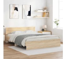 Gultas Rāmis Ar Galvgali, Koka Krāsa, 140X200 Cm Vidaxl 8721012247024