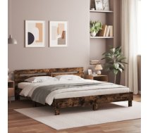 Gultas Rāmis Ar Galvgali Un Led, Koka Krāsa, 180X200 Cm Vidaxl 8721012247468
