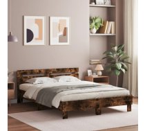 Gultas Rāmis Ar Galvgali Un Led, Koka Krāsa, 140X200 Cm Vidaxl 8721012247673