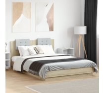 Gultas Rāmis Ar Galvgali Un Led, Koka Krāsa, 150X200 Cm Vidaxl 8721012277403