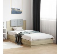 Gultas Rāmis Ar Galvgali Un Led, Koka Krāsa, 90X200 Cm Vidaxl 8721012277687