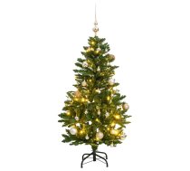 Mākslīgā Ziemassvētku Egle, Bumbiņu Komplekts, 120 Cm, 150 Led Vidaxl 8721012278288