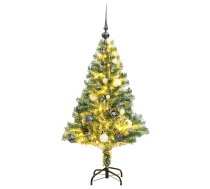 Mākslīgā Ziemassvētku Egle Ar Sniegu Un 150 Led, 150 Cm Vidaxl 8721012278356