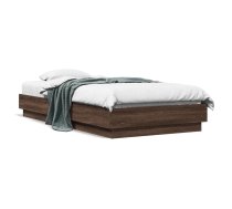 Gultas Rāmis Ar Led, Brūna Koka Krāsa, 90X190 Cm Vidaxl 8721012285989